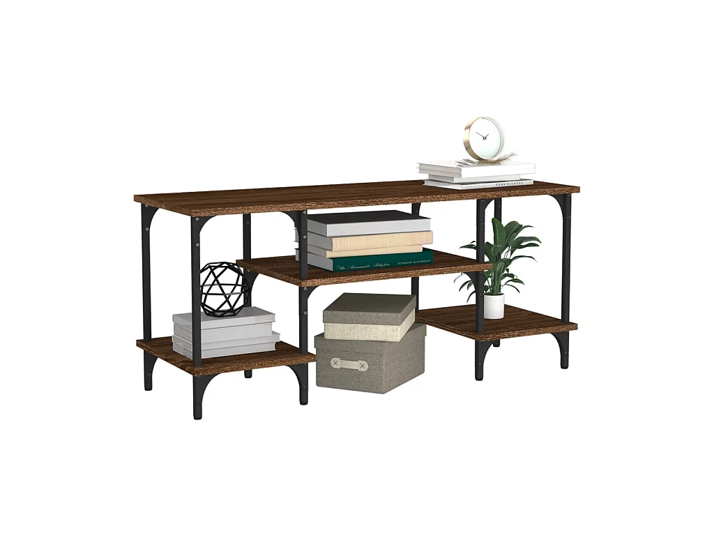 Tv-meubel 102x35x45,5 cm bewerkt hout bruin eikenkleur NL31909