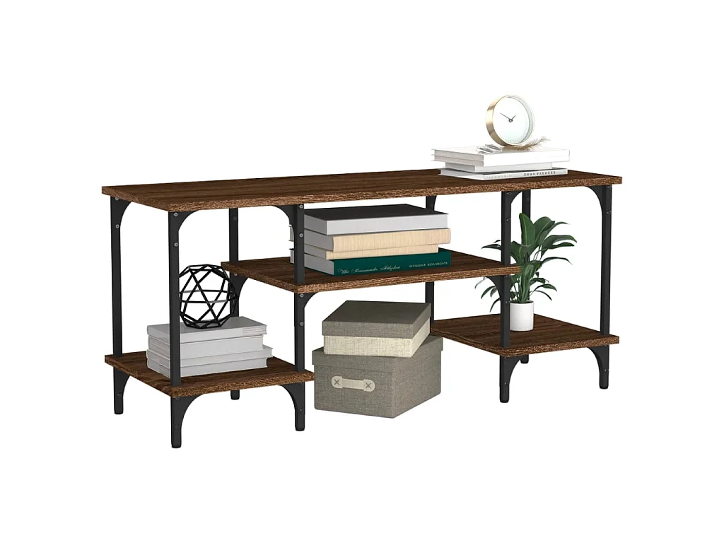 Meuble TV chêne marron 102x35x45,5 cm bois d'ingénierie BE37478