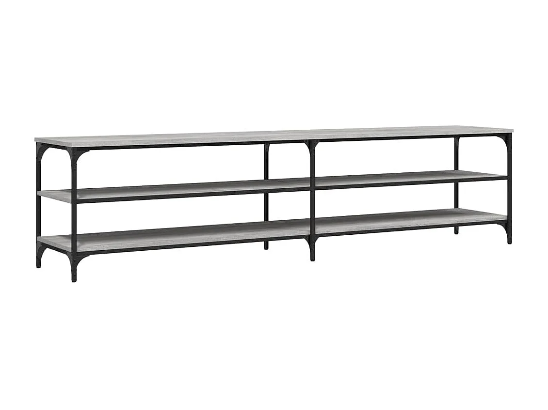 Meuble TV Sonoma gris 200x30x50 cm bois d'ingénierie et métal BE67412