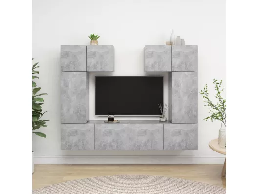 Kauf Unique 6-tlg. TV-Schrank-Set,TV-Möbel Betongrau Holzwerkstoff -gkd407122