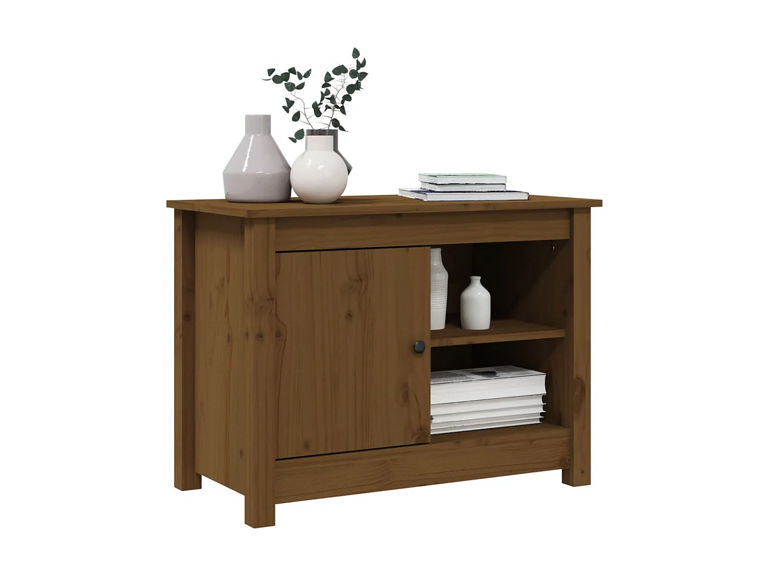 Meuble TV Marron miel 70x36,5x52 cm Bois de pin massif BE49206