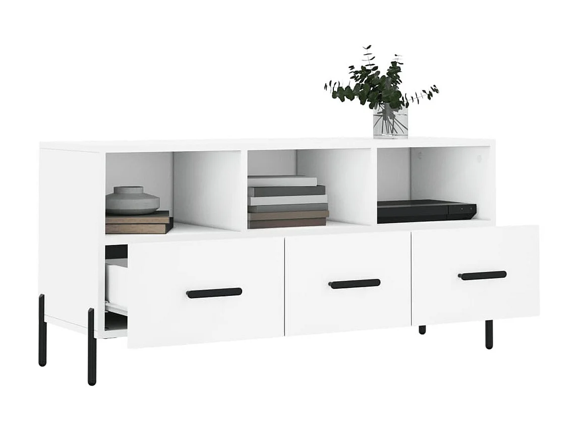 Mueble de TV madera de ingeniería blanco 102x36x50 cm ES67612