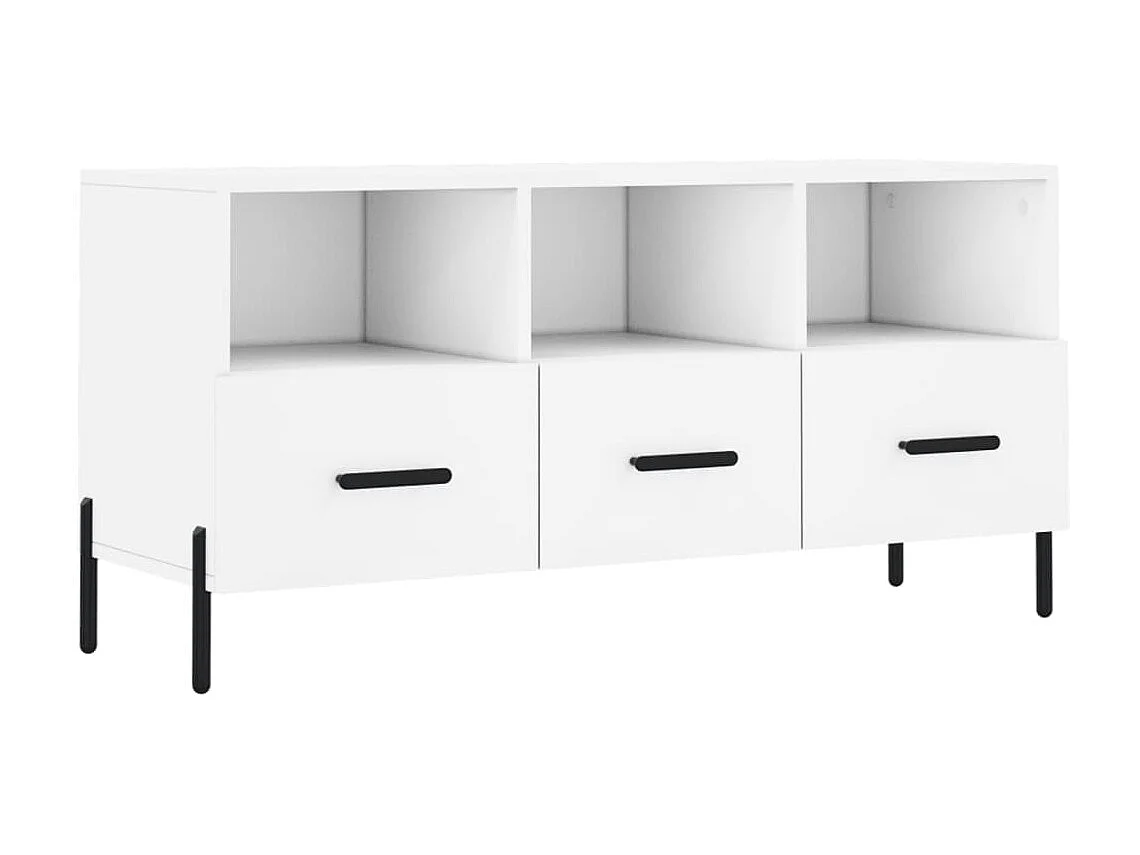 Meuble TV blanc 102x36x50 cm bois d'ingénierie BE70063