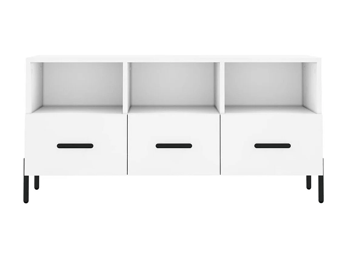 Meuble TV blanc 102x36x50 cm bois d'ingénierie BE70063