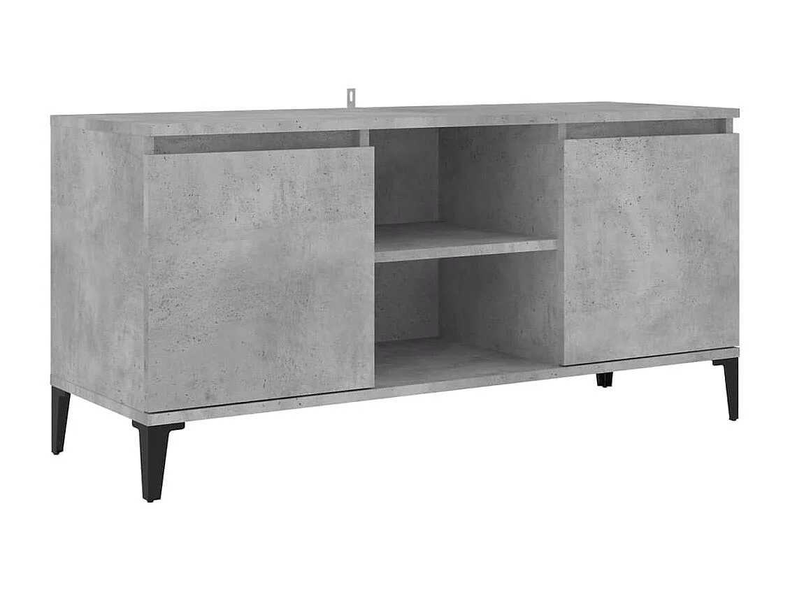 Meuble TV avec pieds en métal Gris béton 103,5x35x50 cm BE80896