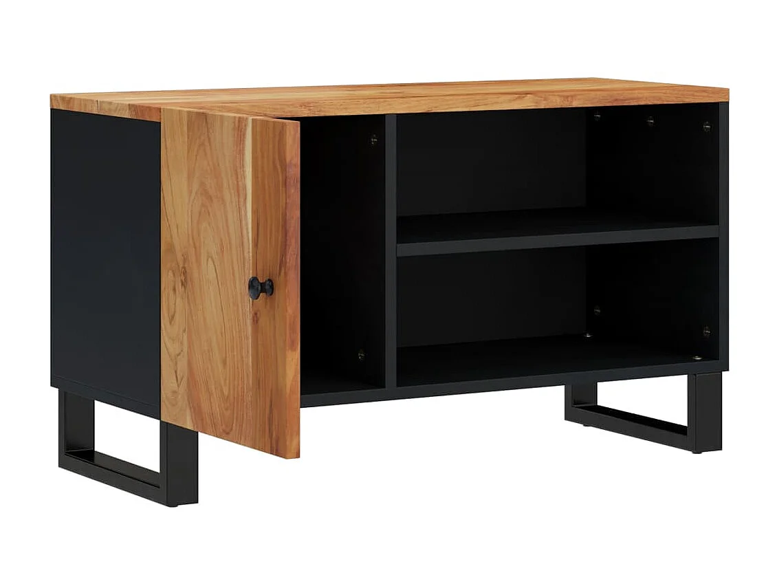 Meuble TV 80x33x46 cm bois d'acacia solide et d'ingénierie BE13629