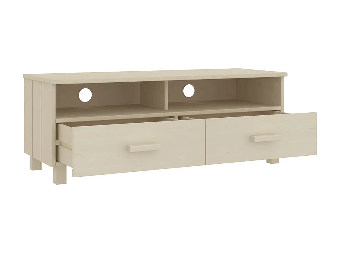 Meuble TV HAMAR Marron 106x40x40 cm Bois massif de pin BE33112