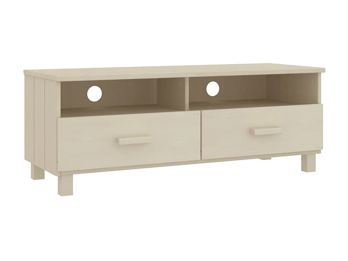 Meuble TV HAMAR Marron 106x40x40 cm Bois massif de pin BE33112