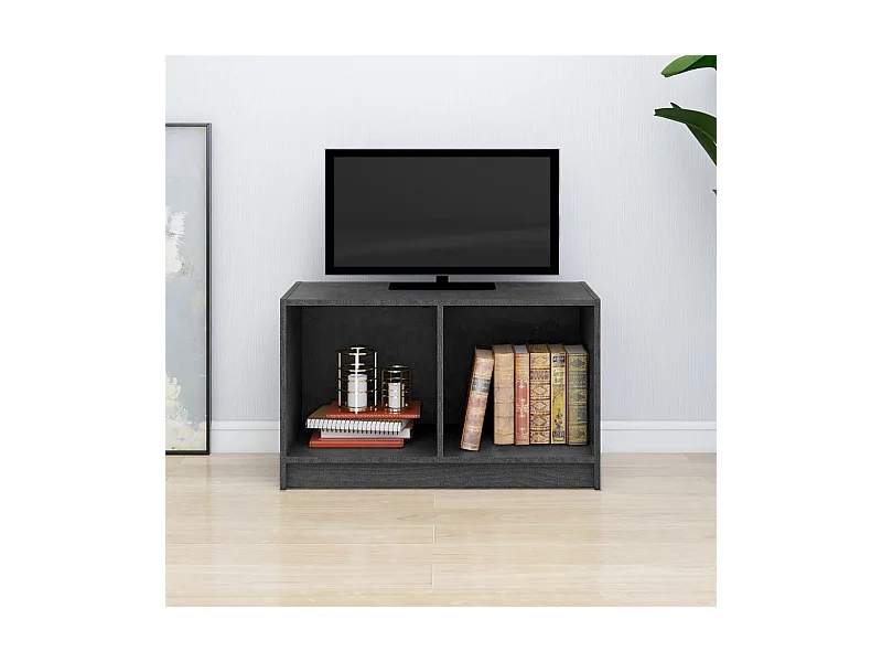 Móvel de TV 70x33x42 cm madeira de pinho maciça cinzento PT766511