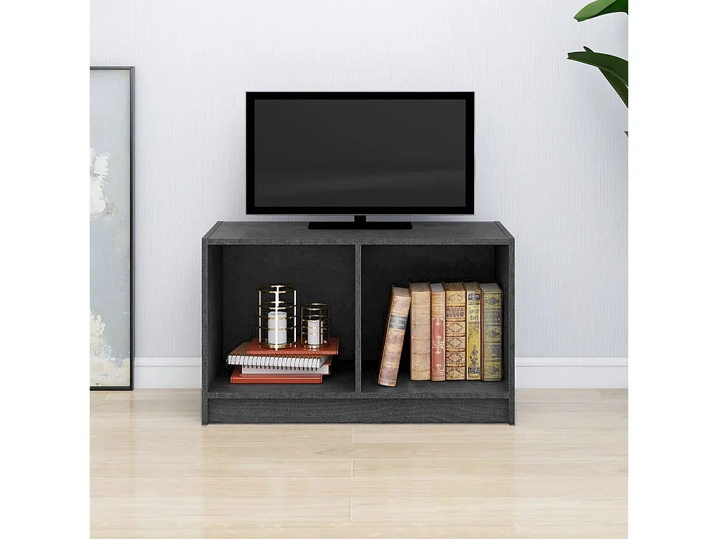 Meuble TV Gris 70x33x42 cm Bois de pin massif BE87127