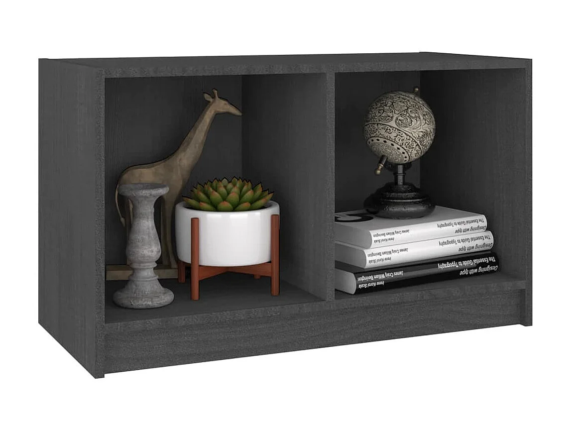 Meuble TV Gris 70x33x42 cm Bois de pin massif BE87127