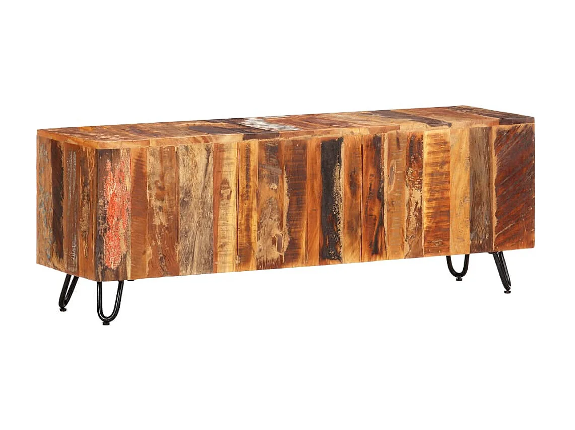 Meuble TV 110x30x40 cm Bois massif de récupération BE62925
