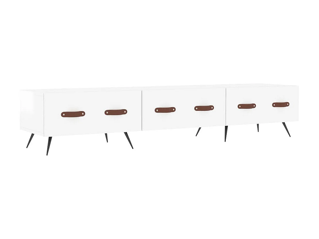 Tv-meubel 150x36x30 cm bewerkt hout hoogglans wit NL504453