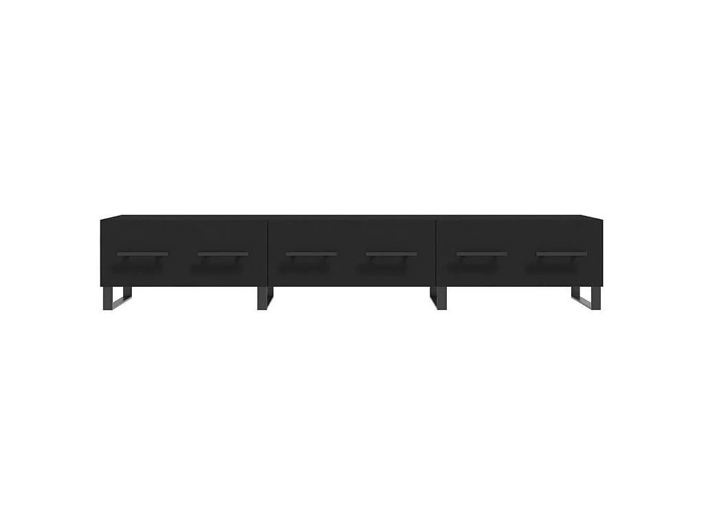 Meuble TV noir 150x36x30 cm bois d'ingénierie BE24799