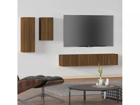 Kauf Unique 4-tlg. TV-Schrank-Set,TV-Möbel Braun Eichen-Optik Holzwerkstoff -gkd315695