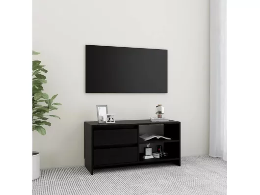 Kauf Unique TV-Schrank,TV-Möbel Schwarz 80x31x39 cm Massivholz Kiefer -gkd407032