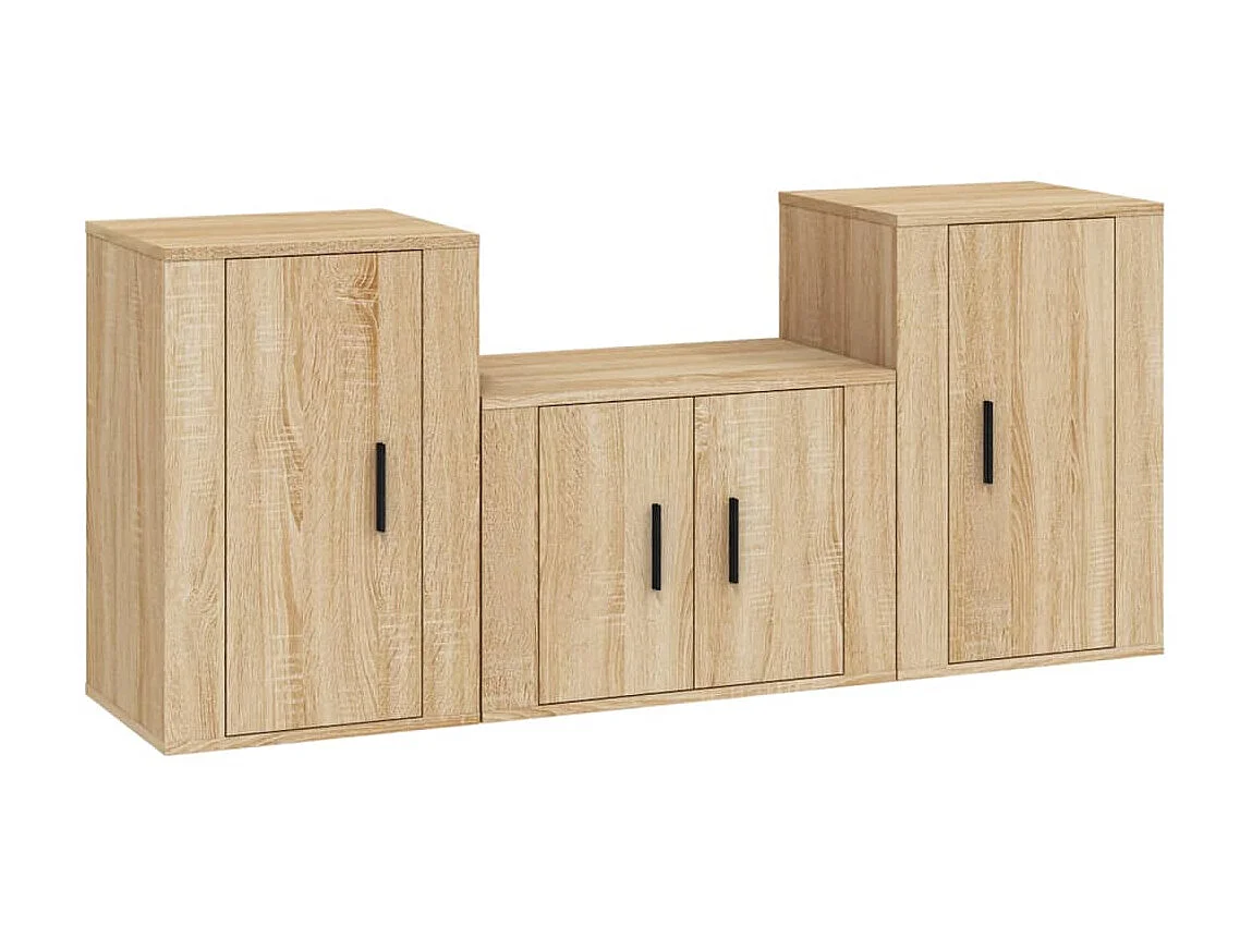 Ensemble de meubles TV 3 pcs Chêne sonoma Bois d'ingénierie BE10807