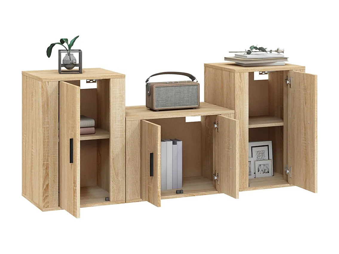 Ensemble de meubles TV 3 pcs Chêne sonoma Bois d'ingénierie BE10807