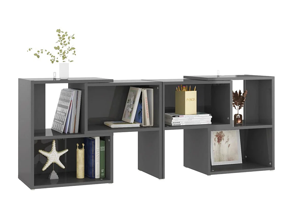 Meuble TV Gris brillant 104x30x52 cm Aggloméré BE27855