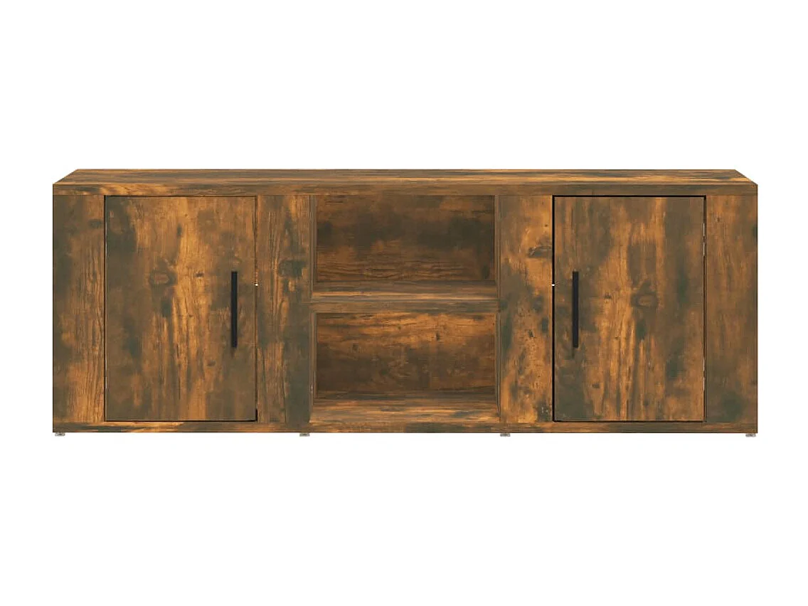 Meuble TV Chêne fumé 100x31,5x35 cm Bois d'ingénierie BE23254