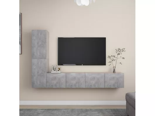 Kauf Unique 4-tlg. TV-Schrank-Set,TV-Möbel Betongrau Holzwerkstoff -gkd423652