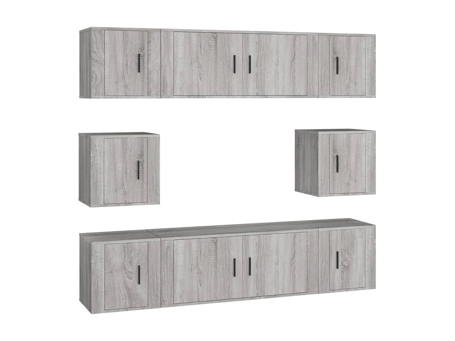 Conjunto móveis de TV 8 pcs madeira processada sonoma cinza PT863912