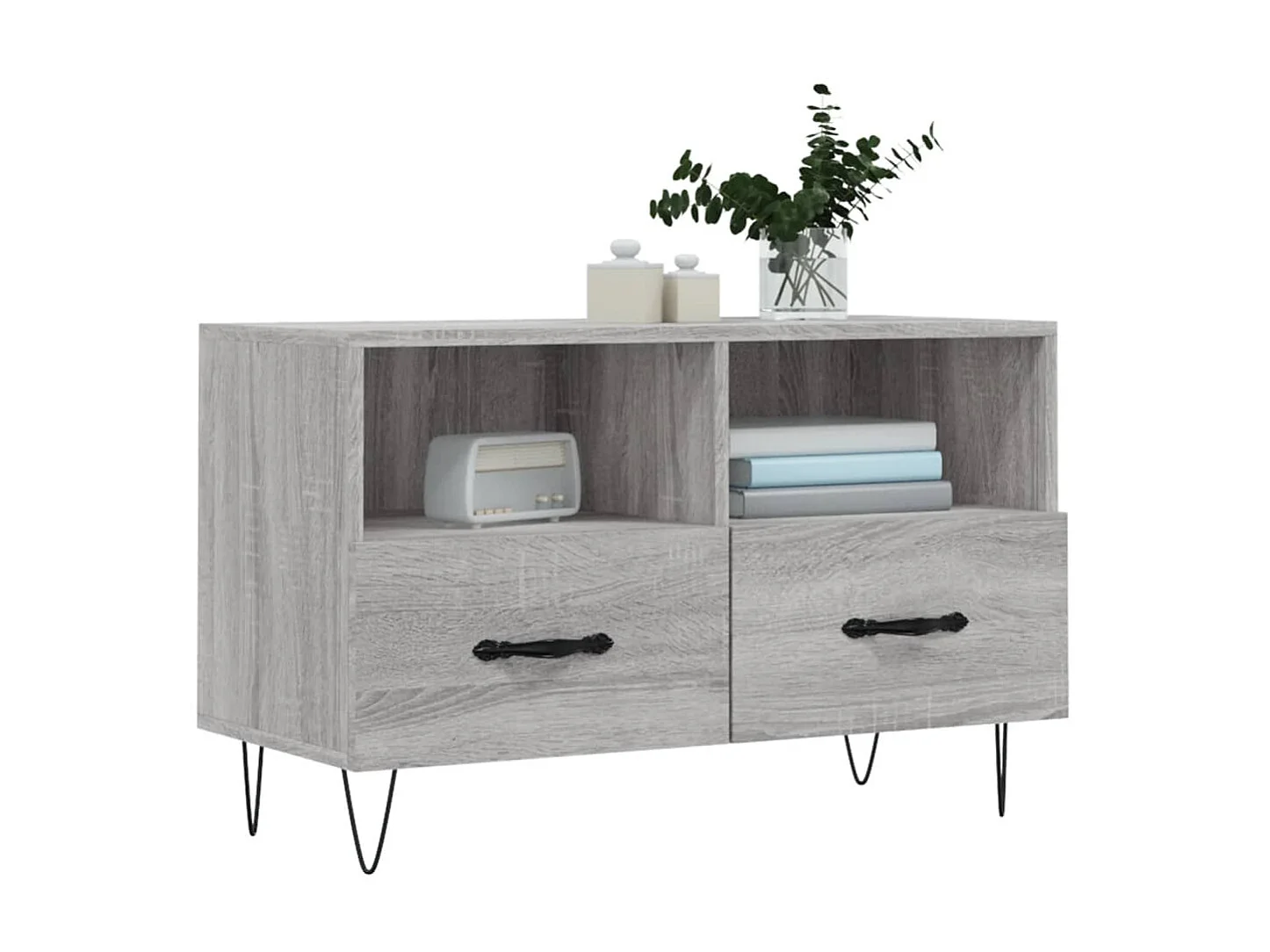 Móvel de TV 80x36x50 cm derivados de madeira cinzento sonoma PT979225