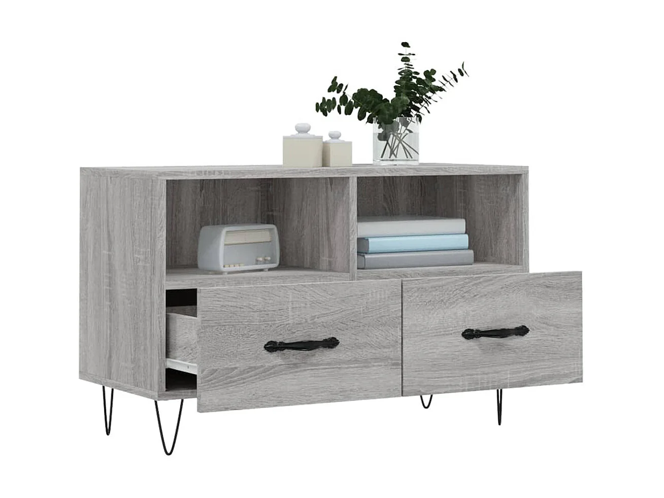 Móvel de TV 80x36x50 cm derivados de madeira cinzento sonoma PT979225