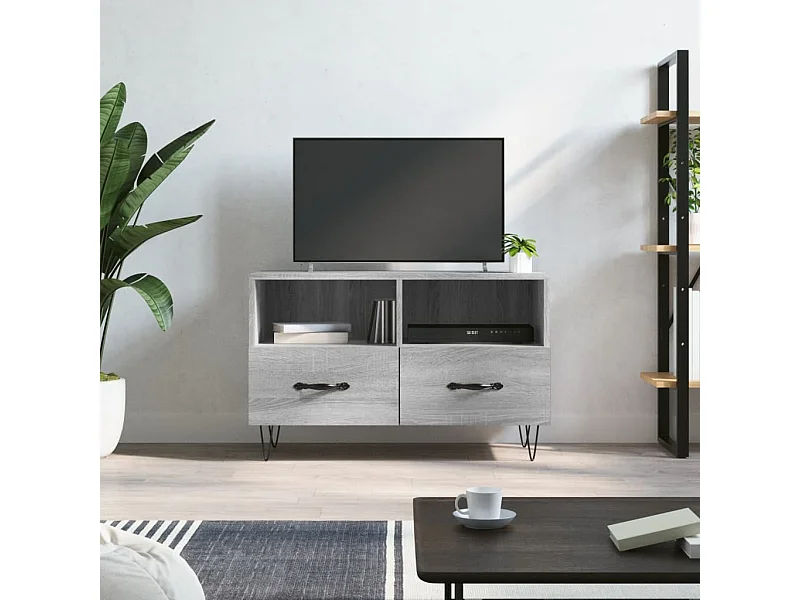 Mobile Porta TV | Armadietto TV Grigio Sonoma 80x36x50 cm in Legno Multistrato