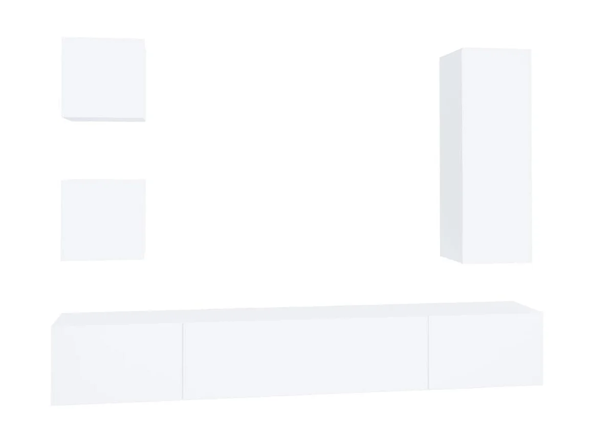 Meubles TV 5 pcs Blanc Bois d'ingénierie BE78221