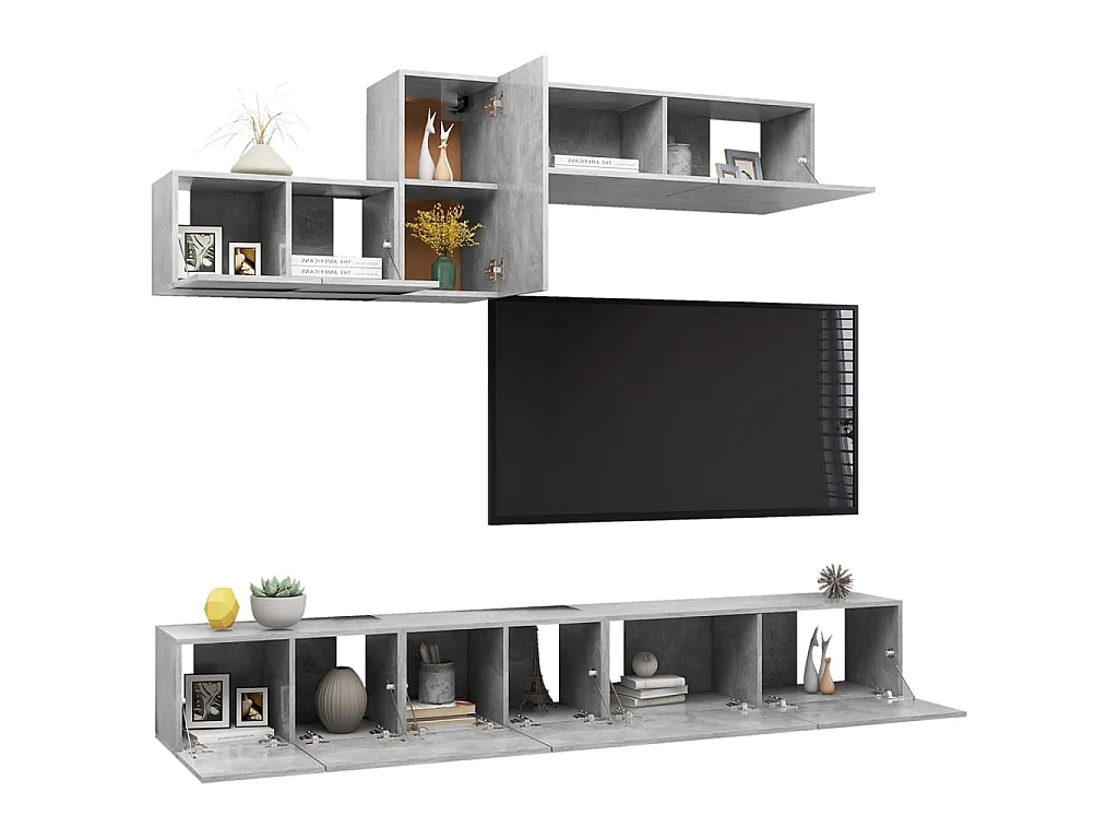 Meubles TV 6 pcs BEis béton Aggloméré BE70300