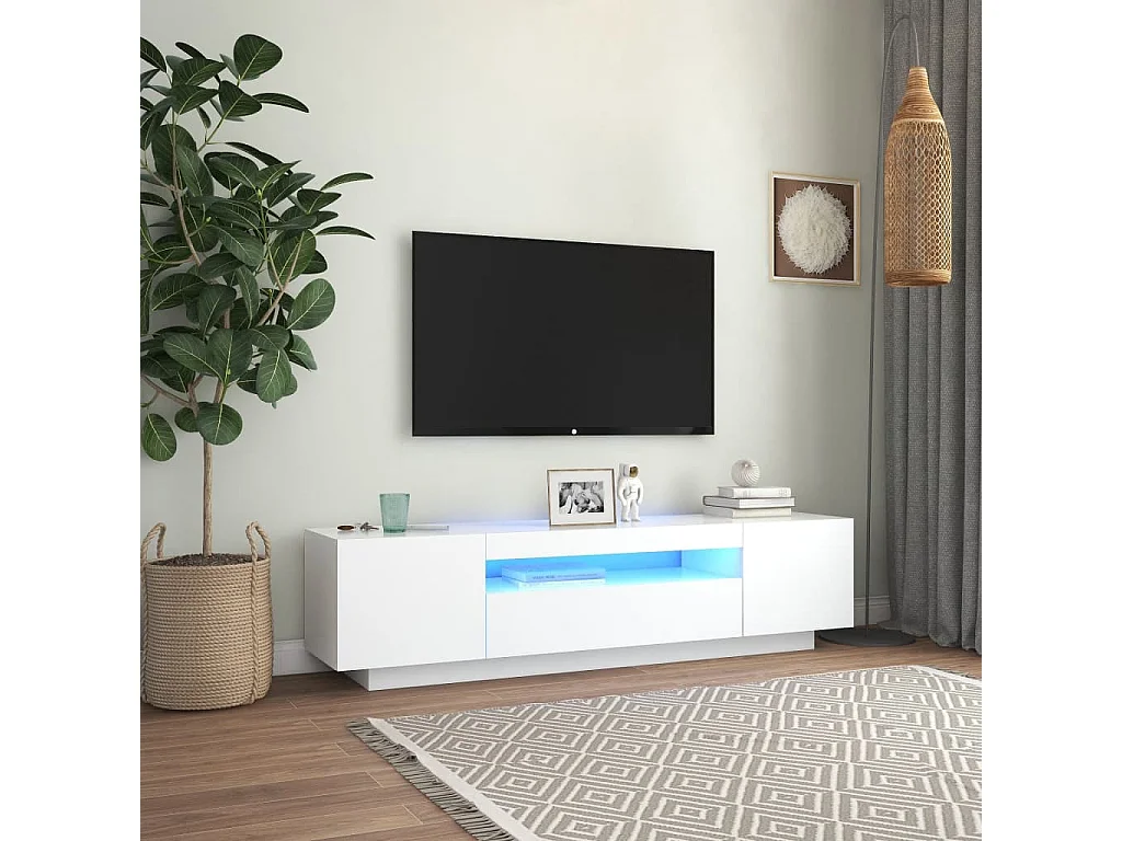 Tv-meubel met LED-verlichting 160x35x40 cm wit NL516603