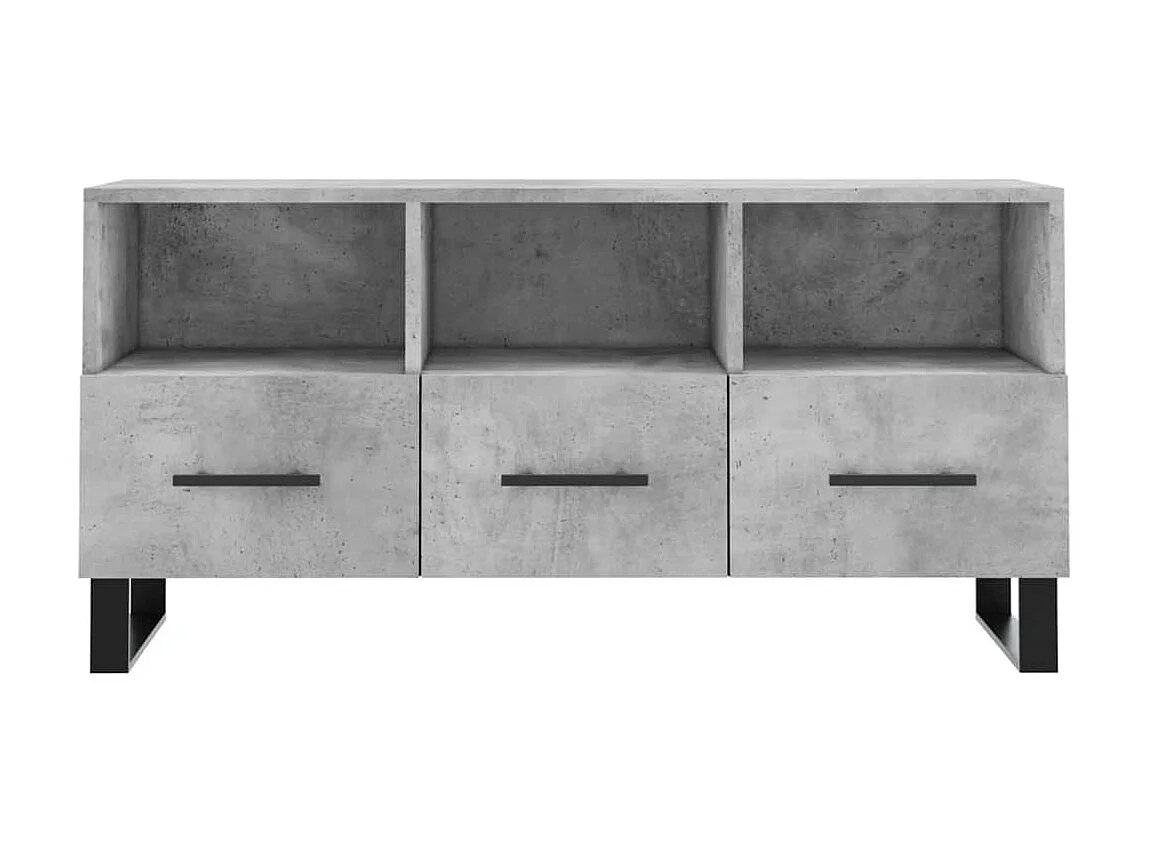 Mueble de TV madera de ingeniería gris hormigón 102x36x50 cm ES25882