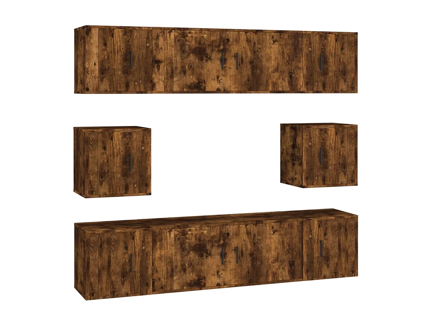 Ensemble de meubles TV 8 pcs Chêne fumé Bois d'ingénierie BE72545