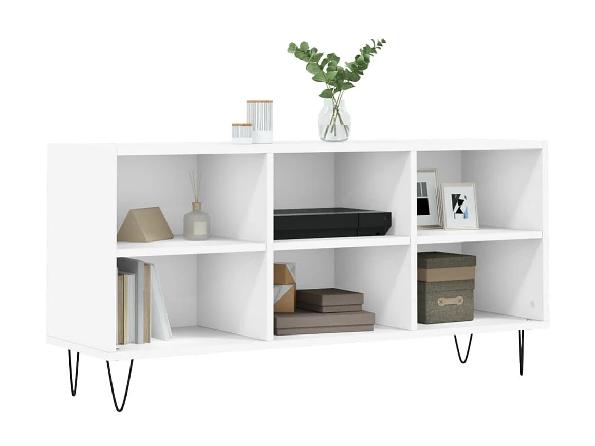 Mueble de TV madera de ingeniería blanco 103,5x30x50 cm ES32689