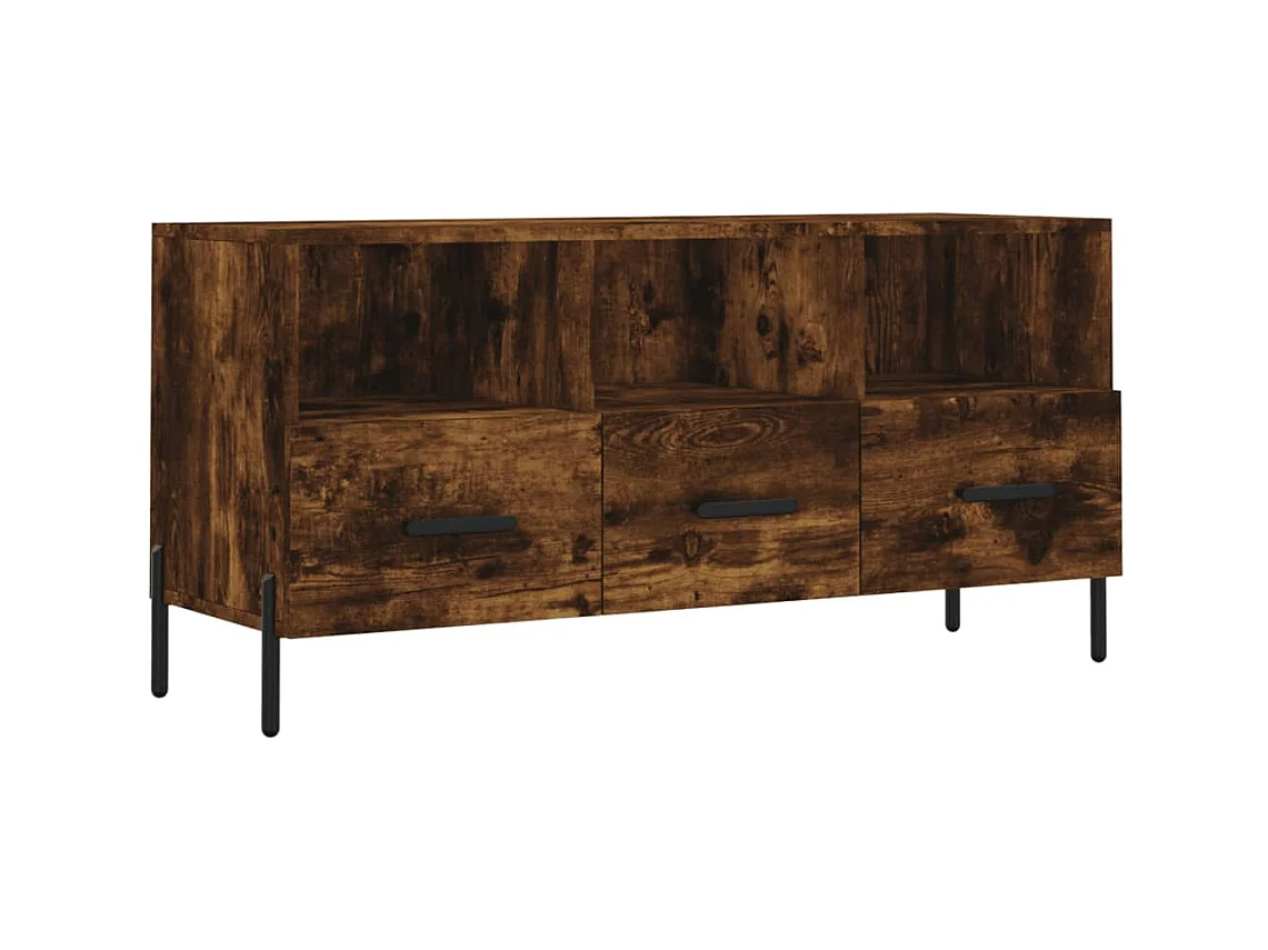 Tv-meubel 102x36x50 cm bewerkt hout gerookt eikenkleurig NL10024