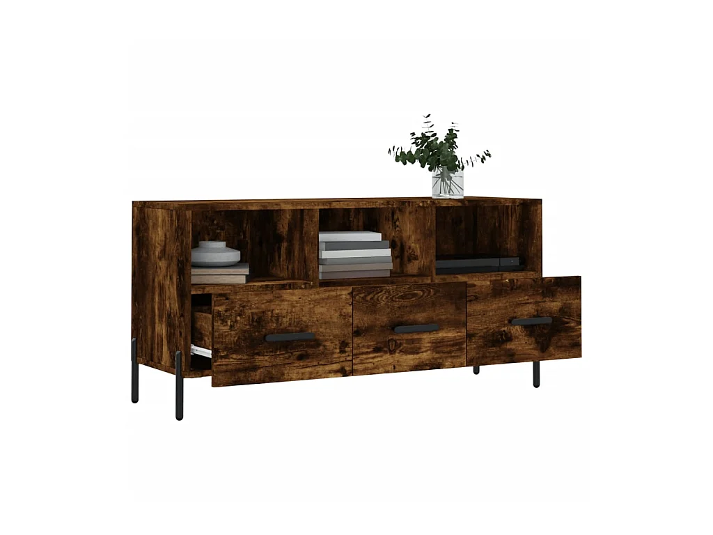 Tv-meubel 102x36x50 cm bewerkt hout gerookt eikenkleurig NL10024