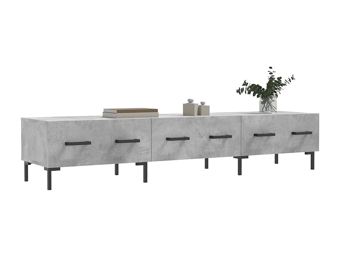 Meuble TV BEis béton 150x36x30 cm bois d'ingénierie BE73913