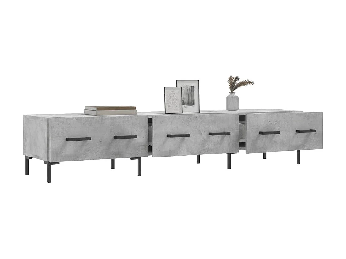 Meuble TV BEis béton 150x36x30 cm bois d'ingénierie BE73913