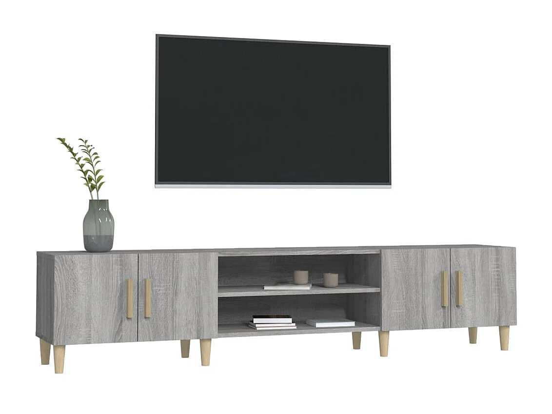Meuble TV Sonoma gris 180x31,5x40 cm bois d'ingénierie BE35751