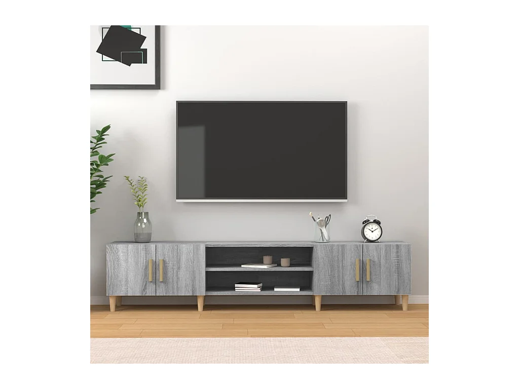 Tv-meubel 180x31,5x40 cm bewerkt hout grijs sonoma eikenkleurig NL867002