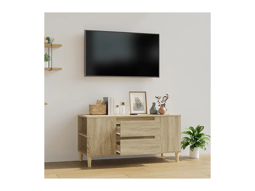 Tv-meubel 102x44,5x50 cm bewerkt hout sonoma eikenkleurig NL53289