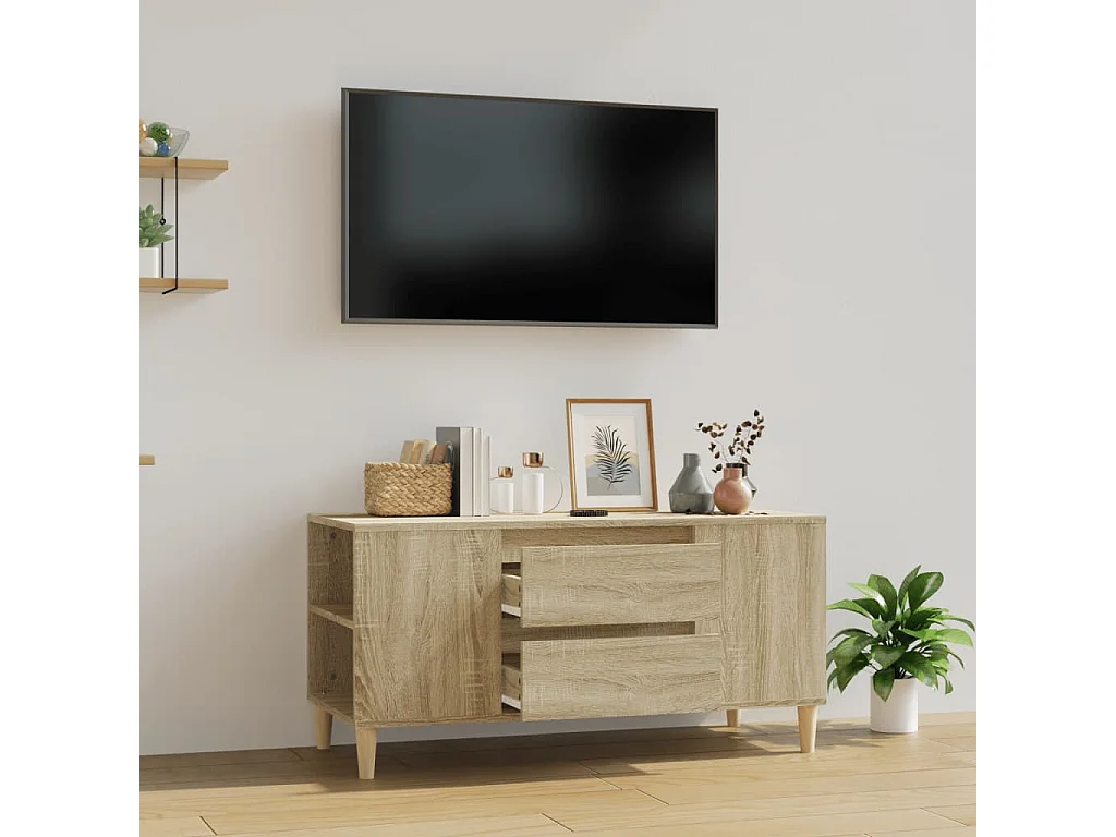 Meuble TV Chêne sonoma 102x44,5x50 cm Bois d'ingénierie BE49253