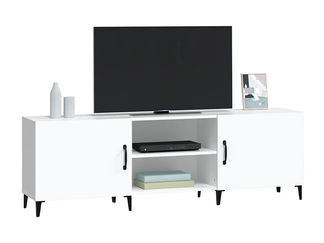 Tv-meubel 150x30x50 cm bewerkt hout wit NL846680