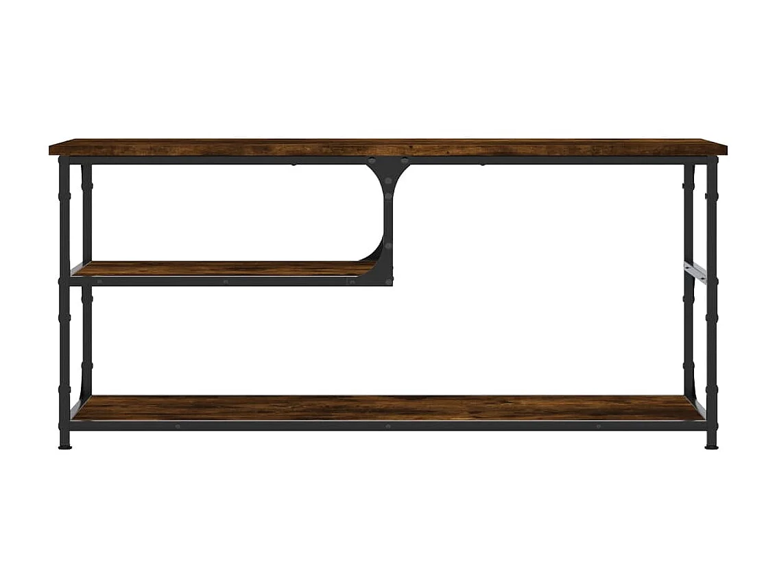 Meuble TV chêne fumé 103x38x46,5 cm bois d'ingénierie et acier BE85060