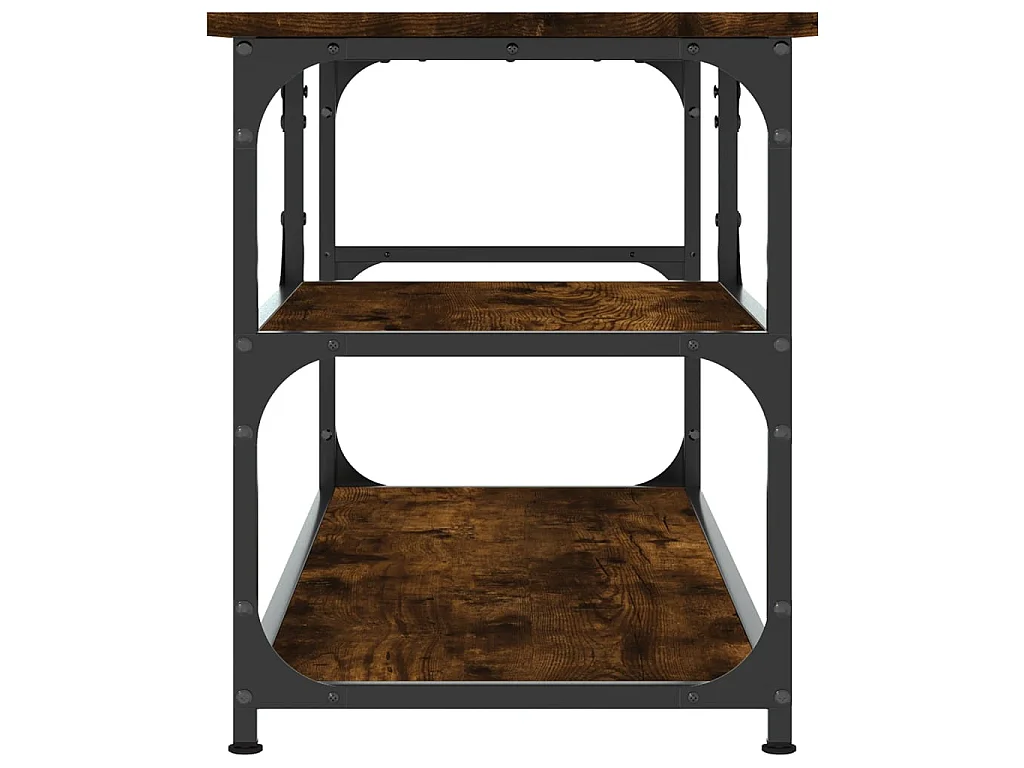 Meuble TV chêne fumé 103x38x46,5 cm bois d'ingénierie et acier BE85060