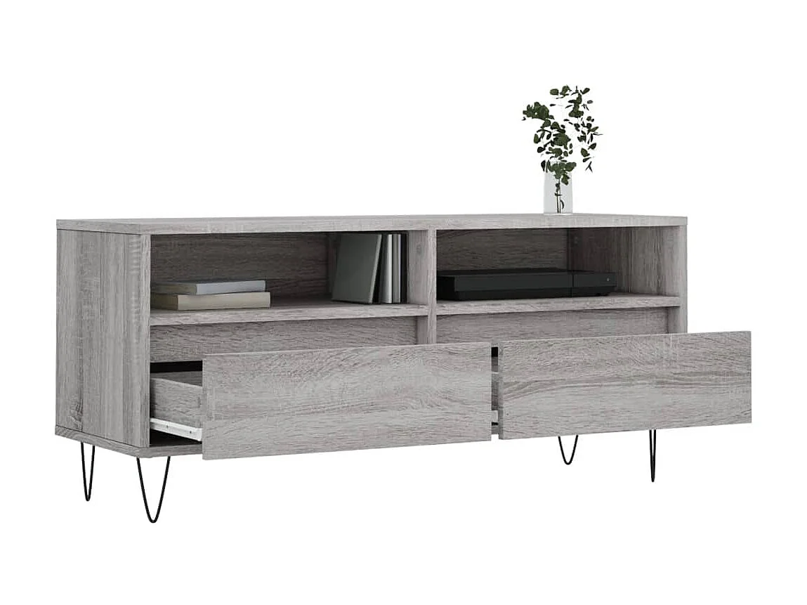 Meuble TV sonoma BEis 100x34,5x44,5 cm bois d'ingénierie BE58316