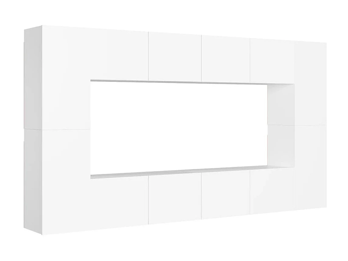 Set de Muebles para TV TV 8 piezas madera de ingeniería blanco ES73923