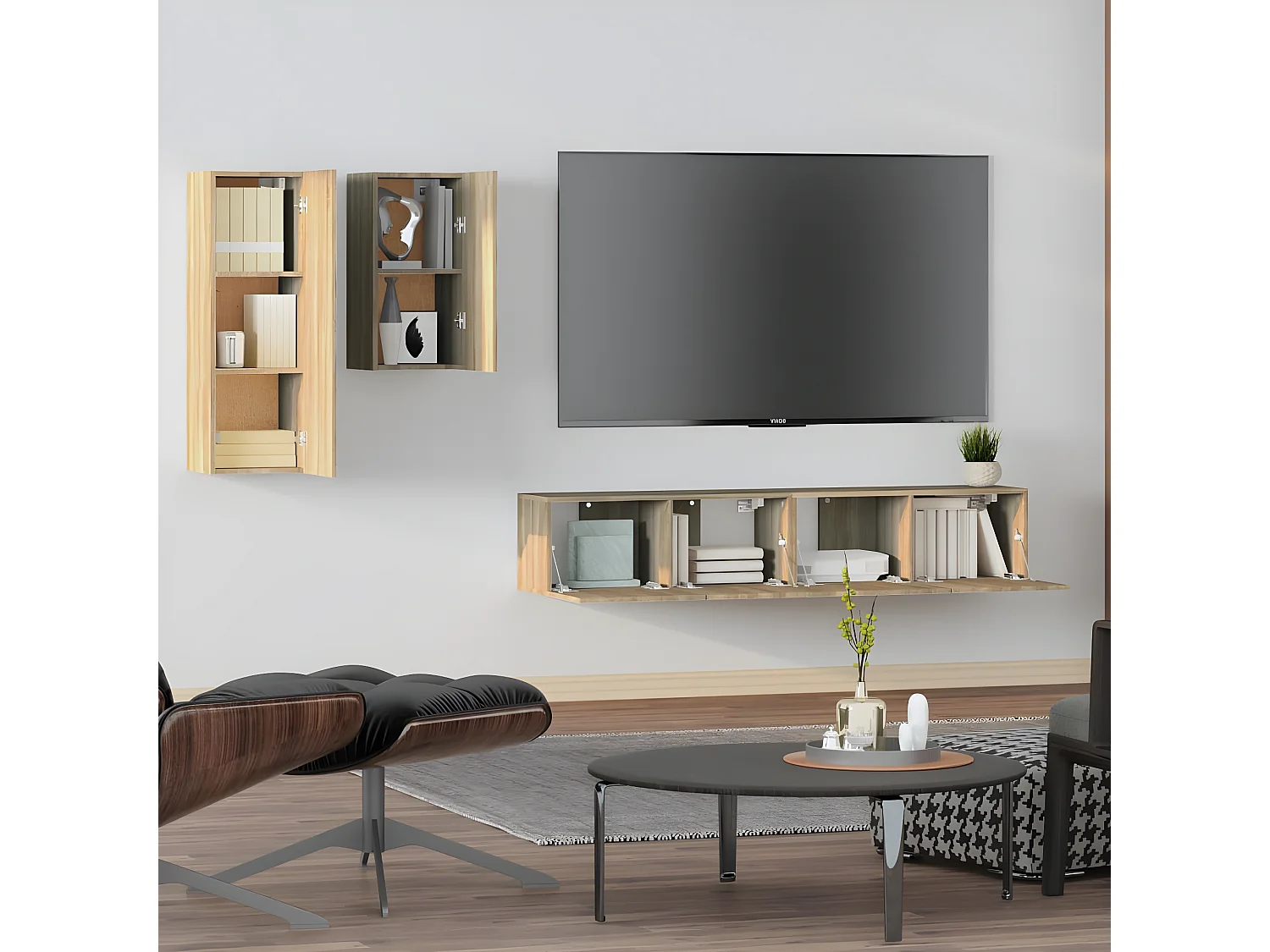 Ensemble de meubles TV 4 pcs Chêne sonoma Bois d'ingénierie BE23803