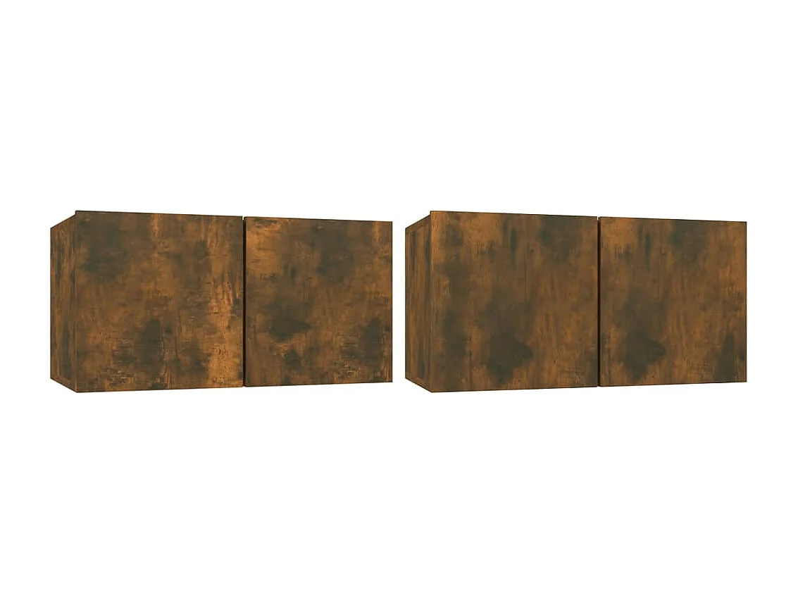 4-tlg. TV-Schrank-Set,TV-Möbel Räuchereiche Holzwerkstoff -gkd354572